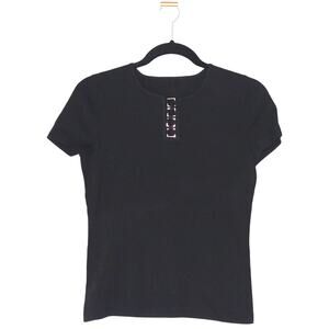Cute Black Gold Detail Crop Top Size Medium